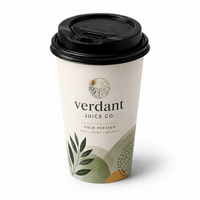 16 oz Custom Recyclable Paper Cups with Lids