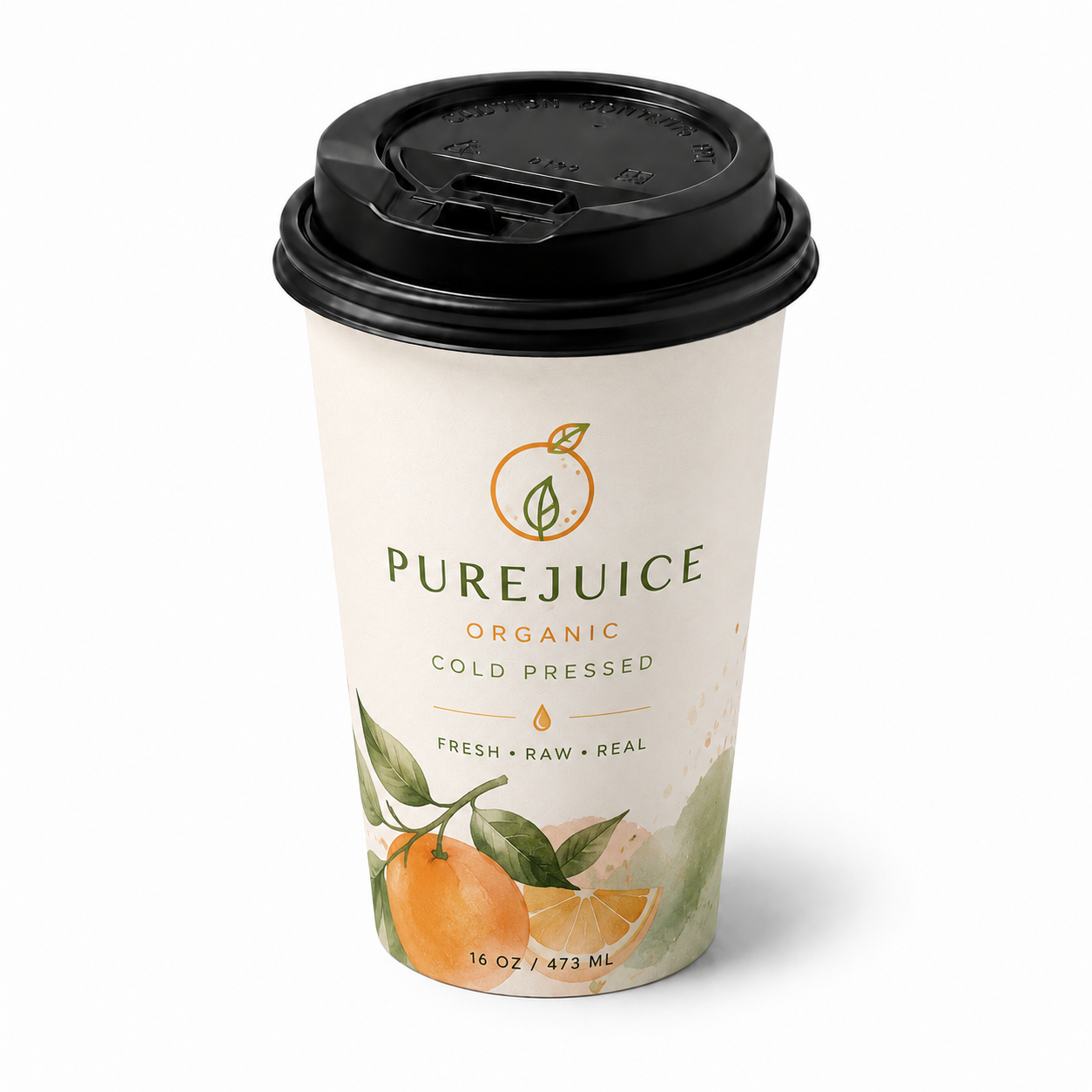 16 oz Custom Recyclable Paper Cups with Lids