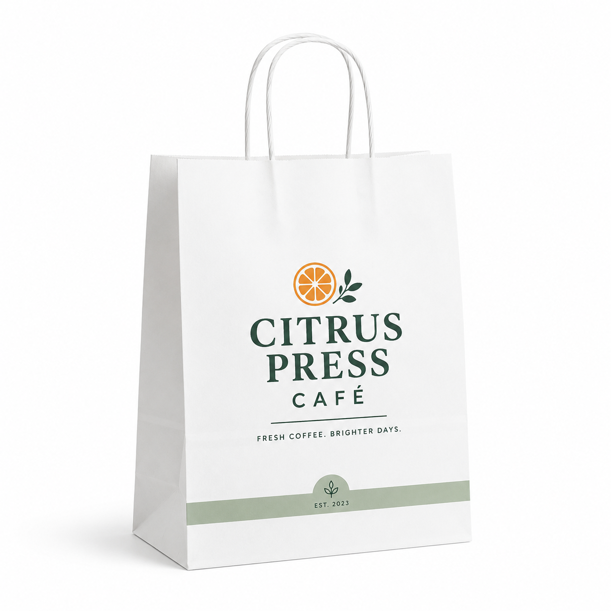 Custom twisted rope handle coffee paper bag