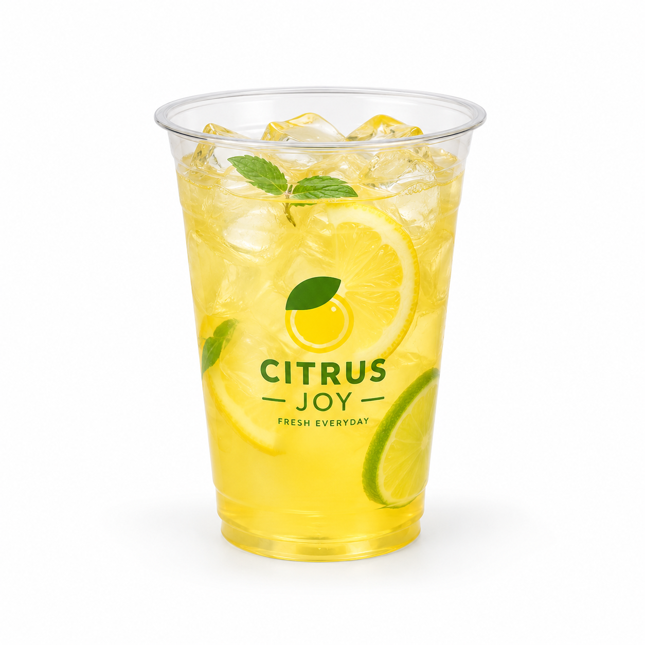 16 oz Custom Recyclable Plastic Cups with Lids